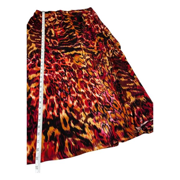 Allie & Rob Womens XL Multicolor Animal Print Maxi Skirt Modest Flowy Stretchy - Picture 9 of 10